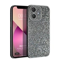 Microsonic Apple iPhone 11 Kılıf Bling Rhinestones Siyah (Koyu Gri)