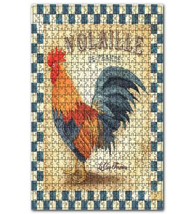 Cakapuzzle Kırmızı İbikli Horoz Afişi Görseli Puzzle Yapboz MDF (Ahşap) (500 Parça)