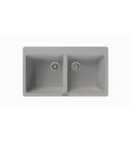 POLEX Cristalüx Granit Evİye P-N9 2 Hazneli Tezgah Altı Ve Tezgah Üstü Mutfak Evyesi 86x50,5cm (Gri)
