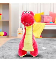 Dinozor Peluş 45CM (Fuşya)