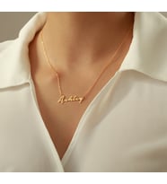 925 Ayar Gümüş Kişiye Özel İsimli Kolye (Gold)