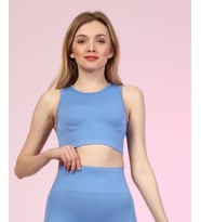 Fitilli Crop Top (Mavi)