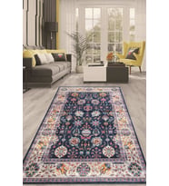 Dijital Kaymaz Taban Yıkanabilir Modern Renkli Salon Halısı Mutfak Halısı Yolluk ND-HT-994 (Mavi)