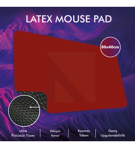 MP05 - 80x40 xLarge Gaming Mousepad  Kaymaz Taban, Oyuncu Gamepad, Ev,Ofis,Oyun Masa Matı (Kırmızı)