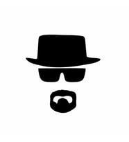 Mr. White Sticker siyah 9x10 CM (Siyah-Siyah)