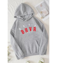 Unisex Bhvr Baskılı Sweatshirt (Gri)