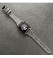vagave Apple Watch Kadın Crazy Deri Kordon İsme Özel 3-4-5-6-7 / 38&40mm (Gri)