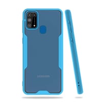 Galaxy M31 Kılıf Zore Parfe Kenarları Pastel Renk Silikon Kılıf (Mavi)