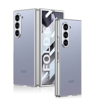 Samsung Galaxy Z Fold 6 Kılıf Titanyum Metal Tasarımlı Kıpta Caz Kapak (Mavi)