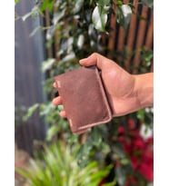 Hakiki Deri El Dikimi Tuil Model Cüzdan (Koyu Kahverengi )