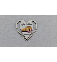 7 CM Kalpli Vosvos Magnet Söz Nişan Nikah Düğün 25 Adet (Sarı)