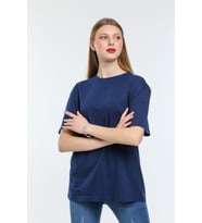 Süperlife Kadın Bisiklet Yaka Standart &Regular Fit Tişort spr21yk30 (Lacivert)