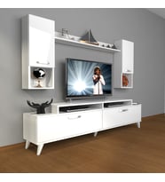 Decoraktiv Ekoflex 5da Mdf Retro Tv Ünitesi Tv Sehpası (Beyaz)