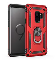 Galaxy S9 Kılıf Zore Vega Yüzüklü Standlı Zırh Kılıf (Kırmızı)