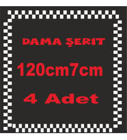 DAMA ŞERİT STİCKER 120CM 7CM   4 ADETTİR (Beyaz)