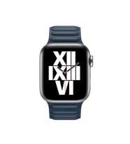 Apple Watch 44mm KRD-34 Deri Görünümlü Kordon (Lacivert)