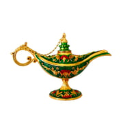 Dekoratif Alaaddin Sihirli Lambası - Vintage Tasarım, 13x8.5 cm (Yeşil)