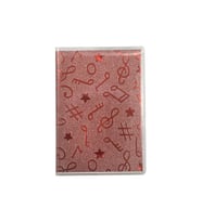 Mikro Nota Desenli  Not Defteri Çizgili Küçük Boy NT-216 - Gold (Kırmızı)