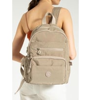 Unisex Sırt Çantası Günlük Kullanıma Uygun Lise Ortaokul Çantası Çok Cepli Okul Çantası 37*30 Cm Klinkır (Vizon)
