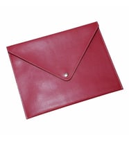 2K PU Deri A5 KÜÇÜK BOY Dosya Klasörü Belge Tutucu Su Geçirmez Portföy Zarf Dosya Klasör Kılıf A5 Çıtçıtlı Dosya 19,5X24,7 CM (Kırmızı)