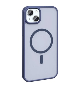 iPhone 15 Plus Kılıf Magsafe Şarj Özellikli Mat Arka Yüzey Sio Kılıf (Lacivert)