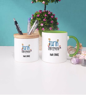 Tarih Öğretmeni Kupa Bardak Lacivert ve Kalemlik (Model 7)