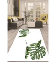 Dijital Kaymaz Taban Yıkanabilir Modern Renkli Salon Halısı Mutfak Halısı Yolluk ND-HT-851 (Beyaz)
