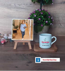 Diş Hekimi Asistanı Fotoğraflı Dekoratif Taş, Ahşap Altlıklı Türk Kahvesi Fincanı Hediye Diş Hekimi Asistanına Hediye (Model 1)