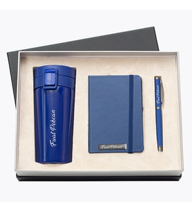 İsme Özel Termos Defter ve Kalem Özel Tasarım Kutulu Vip Hediye Seti (Model 1)