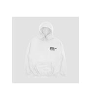 Unisex Siyah Yılbaşı Happy Hohoho to you  Baskılı Oversize Kapşonlu Sweatshirt (Beyaz)