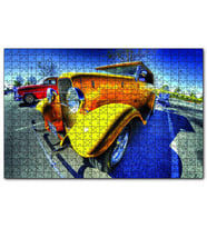 Cakapuzzle  Klasik Sarı Otomobil Görseli  Puzzle Yapboz MDF (Ahşap) (255 Parça)