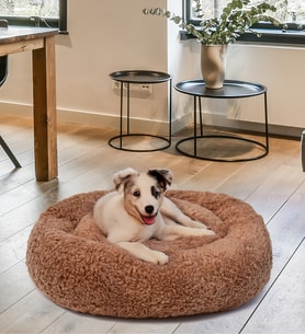 Peluş Köpek Yatağı - Yumuşak ve Konforlu Evcil Hayvan Yatağı (Kahverengi)