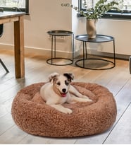 Peluş Köpek Yatağı - Yumuşak ve Konforlu Evcil Hayvan Yatağı (Kahverengi)