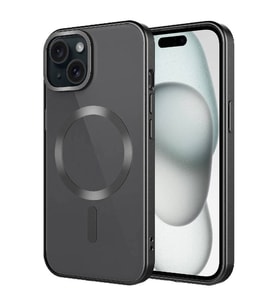 Vendas iPhone 15 Plus Kılıf Mat Tasarımlı Magsafe Wireless Şarj Özellikli Zore Mat Setro Kapak (Siyah)