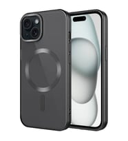 Vendas iPhone 15 Plus Kılıf Mat Tasarımlı Magsafe Wireless Şarj Özellikli Zore Mat Setro Kapak (Siyah)