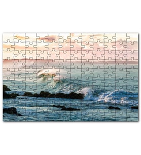 Cakapuzzle Gündoğumunda Okyanus Kıyısı ve Dalgalar Puzzle Yapboz MDF (Ahşap) (1000 Parça)