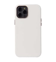Uyumlu Model Apple iPhone 12 Pro Kılıf Magsafe Deri Lansman Kapak (Beyaz)