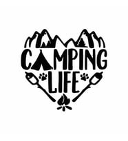 Camping Life Araba Sticker siyah 15x15 CM (Siyah)