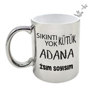 Adana Temalı Kişiye Özel İsim ve/veya Fotoğraflı Kupa Bardak No:X025-01 (Gümüş)
