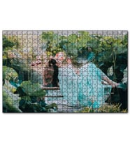 Cakapuzzle Dev Yapraklar Arasındaki Japon Kız  Puzzle Yapboz MDF (Ahşap) (1000 Parça)