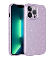 Apple iPhone 12 Pro Kılıf Kamera Korumalı Simli Lüks Işıltılı Silikon (Lila)