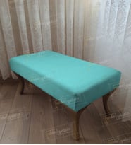 Ayak Ucu Kapı Önü Antre Düz Bench Puf Orta Sehpa Gold Ayak (90*45) (Turkuaz)