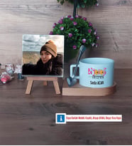 Biyoloji Öğretmeni Fotoğraflı Dekoratif Taş, Kupa Bardak Beyaz Hediye (Model 8)