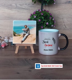 Tarih Öğretmeni Fotoğraflı Dekoratif Taş, Kupa Bardak Beyaz Hediye (Model 9)
