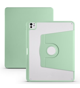 Apple iPad Pro 11 1. 2. Nesil Kılıf Termik Kalem Bölmeli Dönebilen Standlı Case (Açık Yeşil)