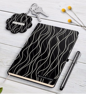 BK Gift Kişiye Özel İsimli Beyaz Defter Kalem Ve Anahtarlık Hediye Seti-24 (Model 2)