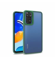 Xiaomi Redmi Note 11 Pro 5G Kılıf Kamera Nikelaj Kenar Renkli Kapak (Yeşil)