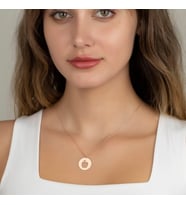 Kişiye Özel 925 Ayar Gümüş Elma Kolye (Rose)