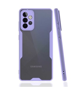 Galaxy A72 Kılıf Zore Parfe Kenarları Pastel Renk Silikon Kılıf (Mor)
