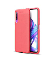 Huawei P Smart Pro 2019 Kılıf Zore Niss Deri Desenli Silikon (Kırmızı)